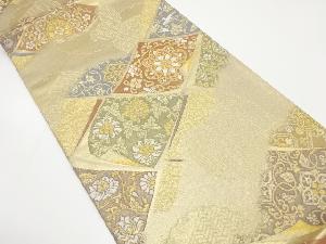 色紙に華紋・唐花模様織り出し　袋帯